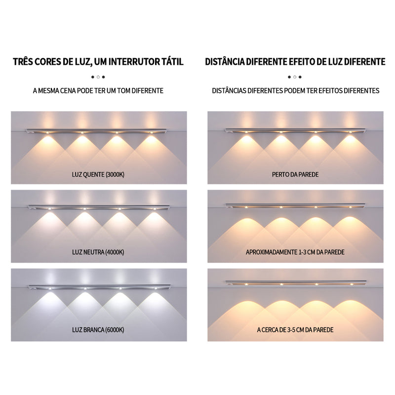 Luzes De Parede LED Noturnas Com Sensor De Movimento Luz Sem Fio e Recarregável USB
